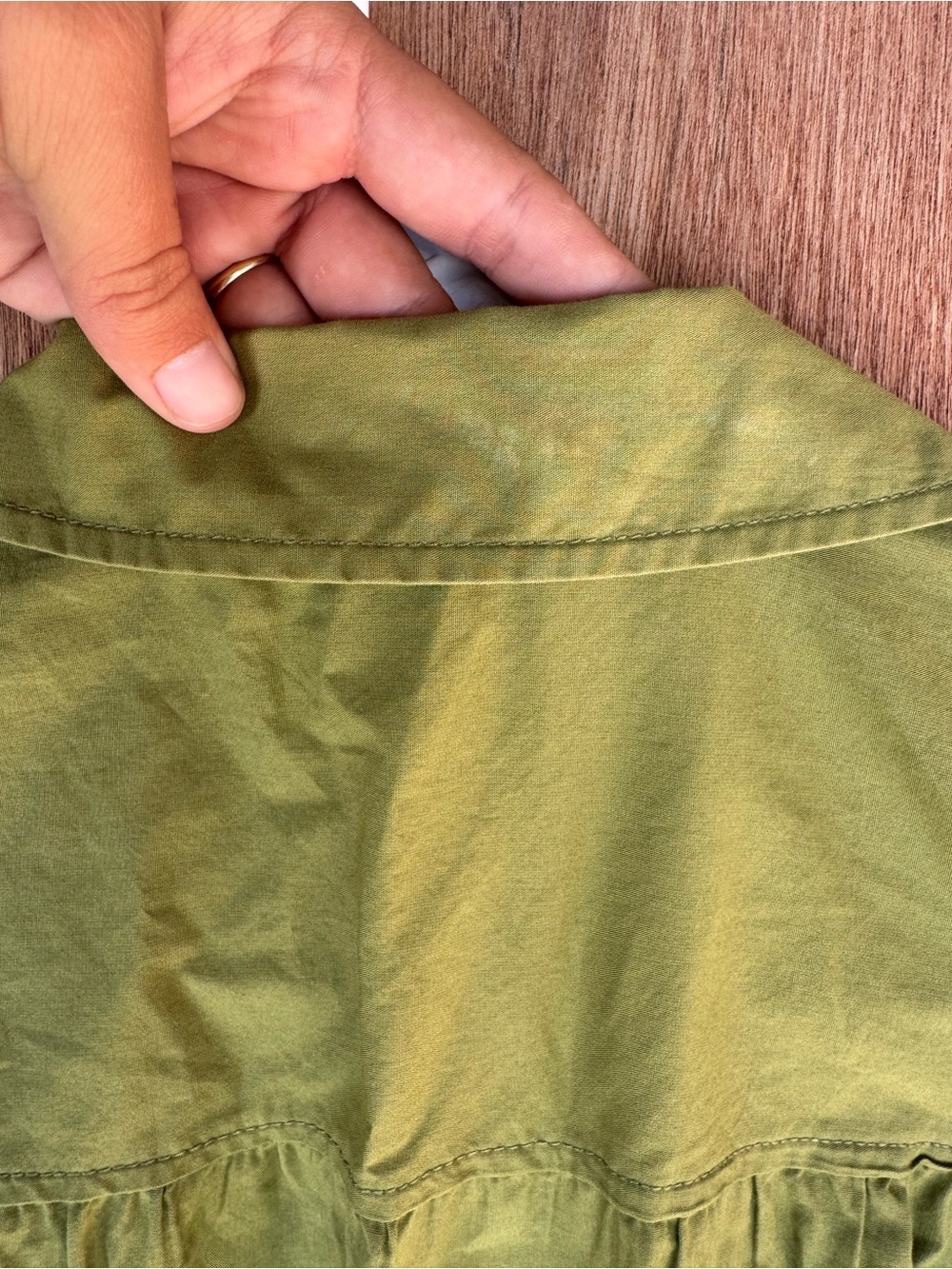 Zara 100% Cotton Olive Green Short-Sleeve Utility Dress with Belt - Picture 6 of 6